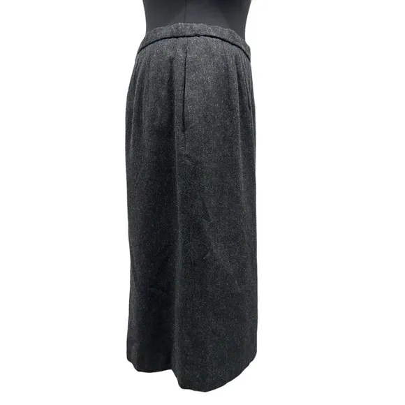 Pendleton Charcoal Gray Wool Midi Skirt Sz 14