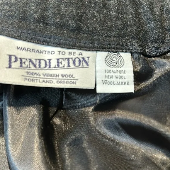 Pendleton Charcoal Gray Wool Midi Skirt Sz 14