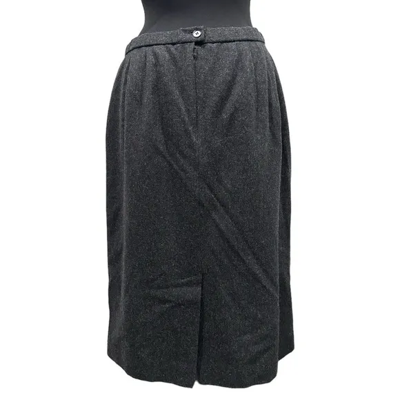 Pendleton Charcoal Gray Wool Midi Skirt Sz 14