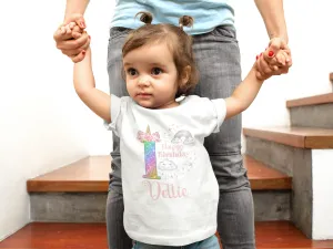 Personalised Glitter Unicorn Birthday TShirt