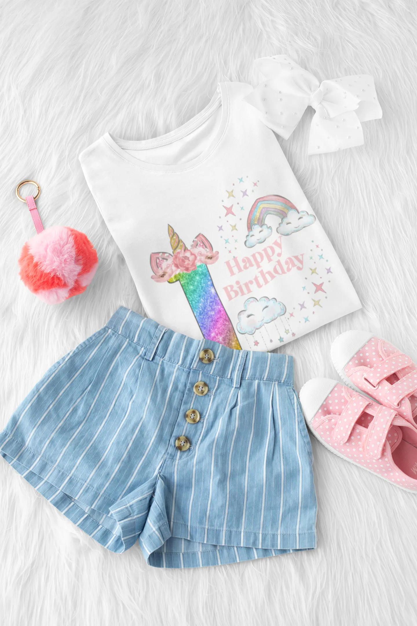 Personalised Glitter Unicorn Birthday TShirt