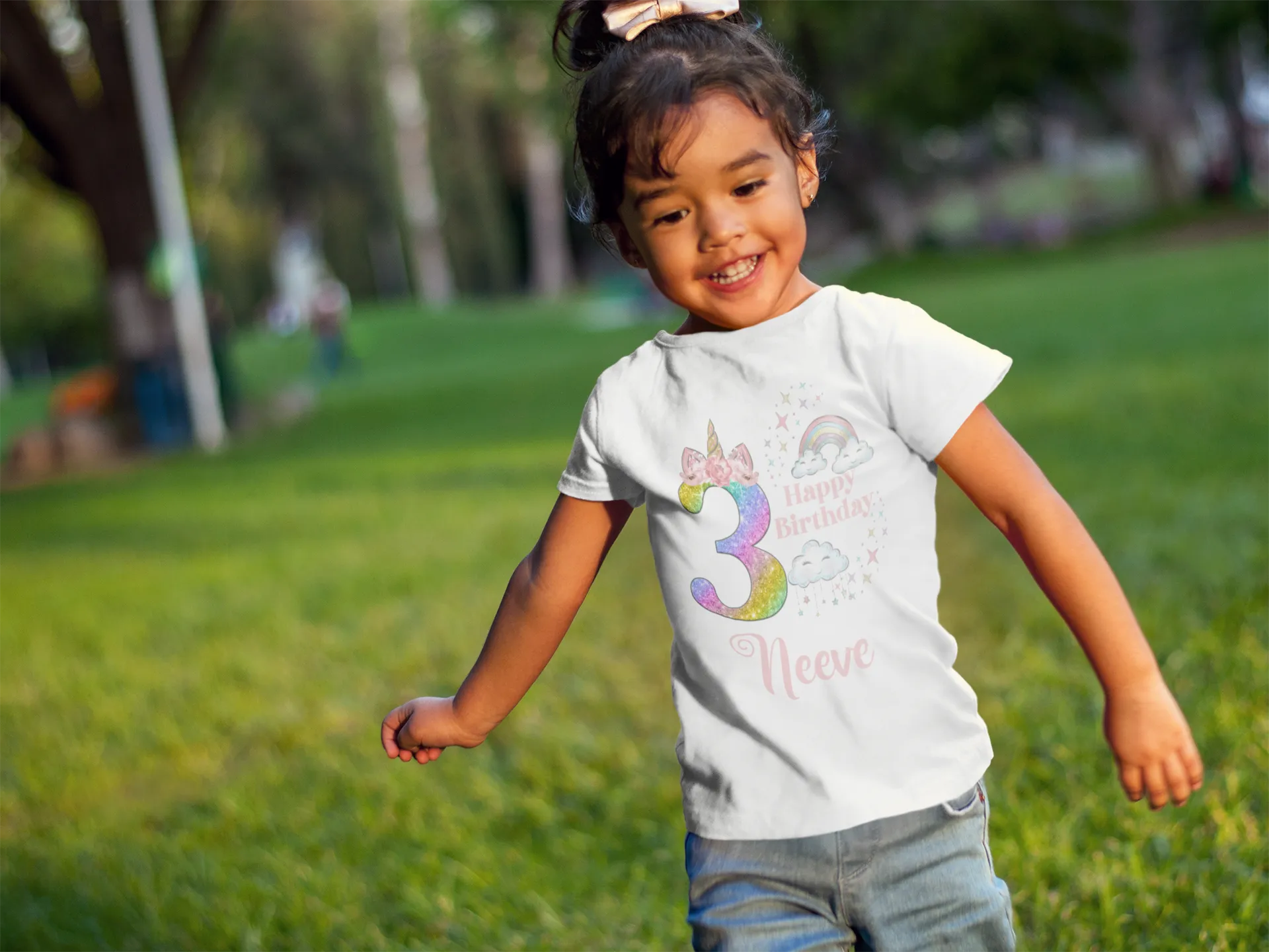 Personalised Glitter Unicorn Birthday TShirt