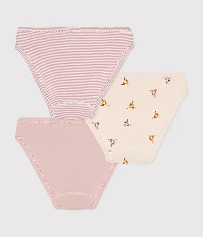 Petit Bateau GIRLS Cotton Knickers PANTIES STRIPED AND PRINTED- 3-Pack SIZES 2-12 YEARS