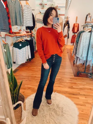 Petite Butter Soft Sweater in Pumpkin