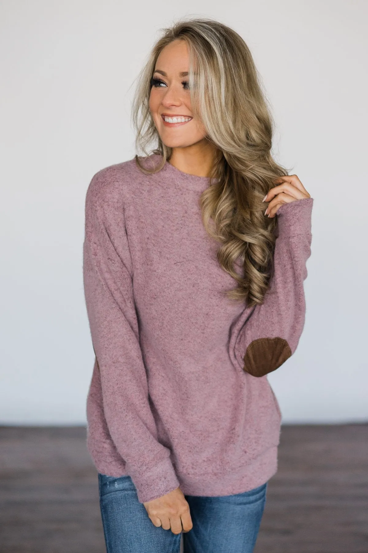 Pink Elbow Patch Sweater