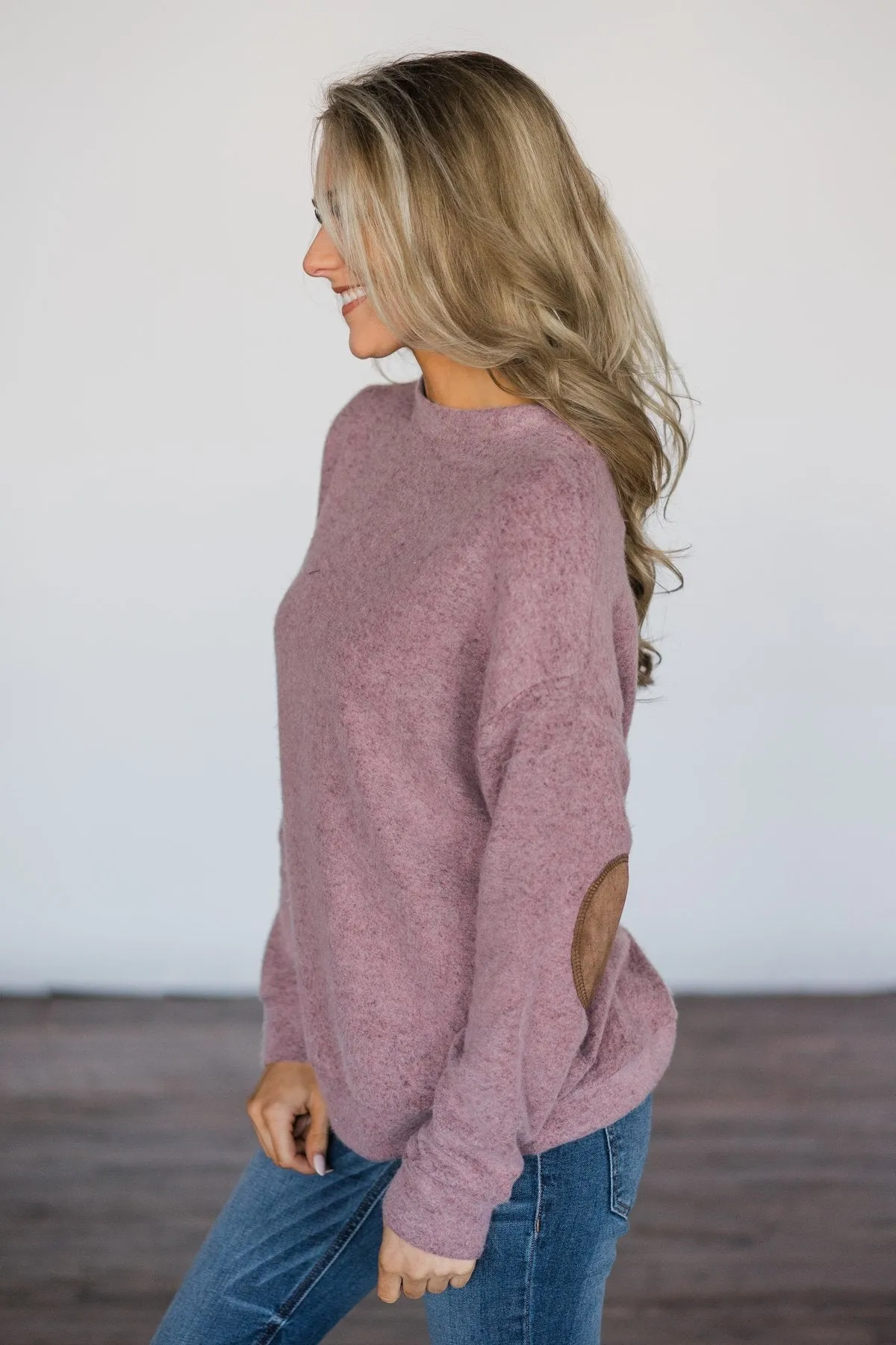 Pink Elbow Patch Sweater