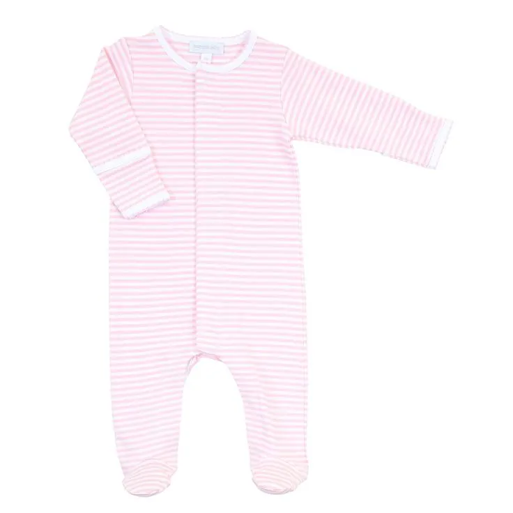 Pink Stripe Footie