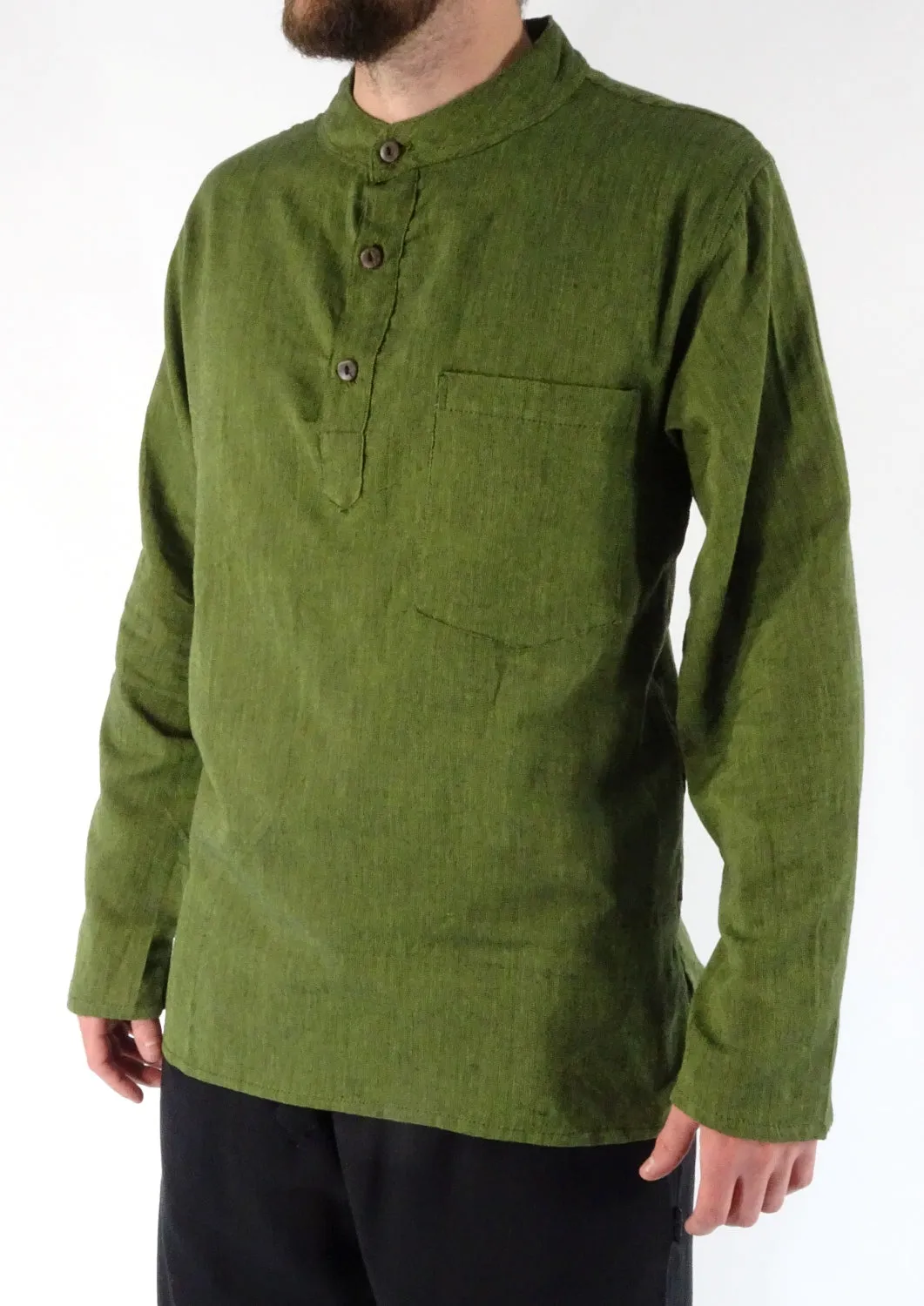 Plain Cotton Three Button Shirt
