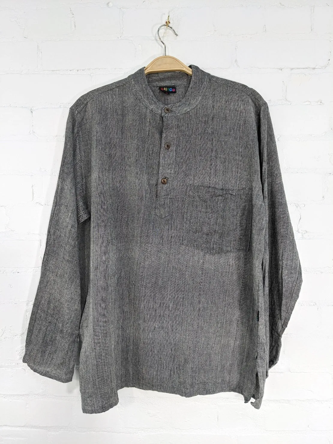 Plain Cotton Three Button Shirt