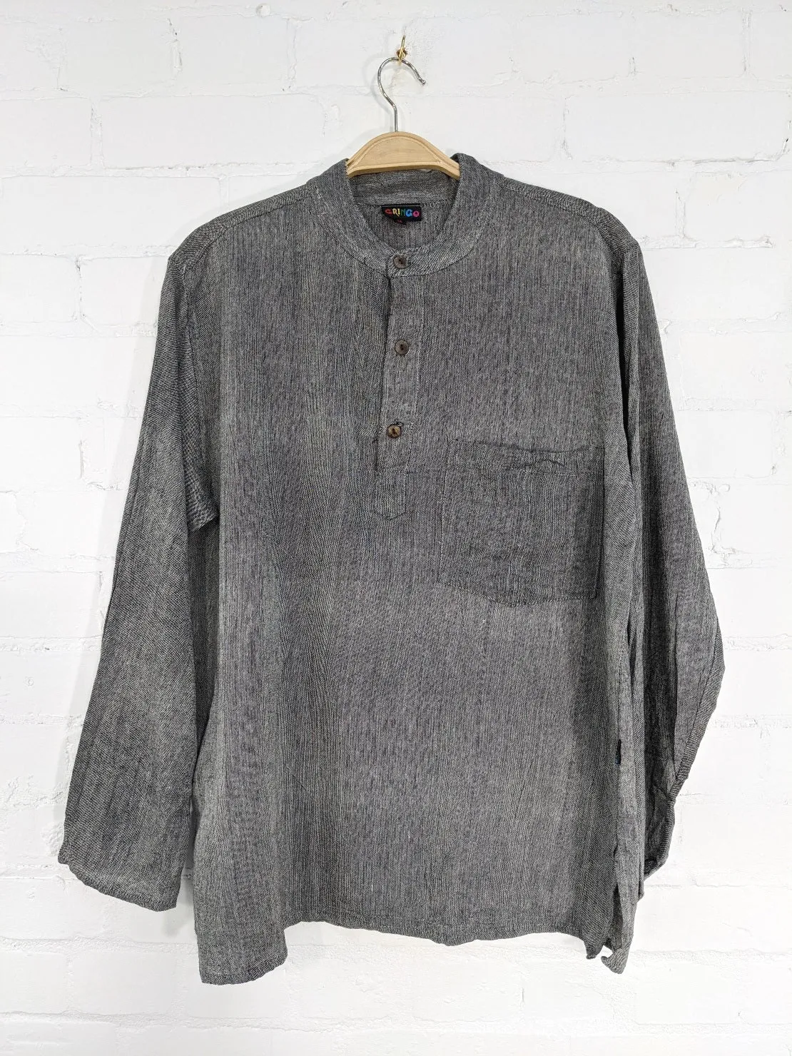 Plain Cotton Three Button Shirt