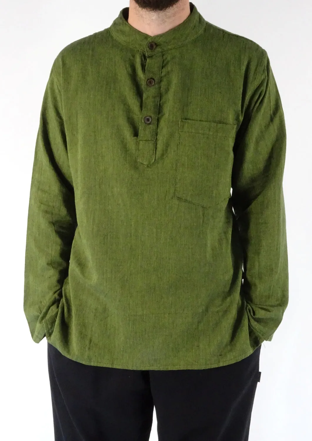 Plain Cotton Three Button Shirt
