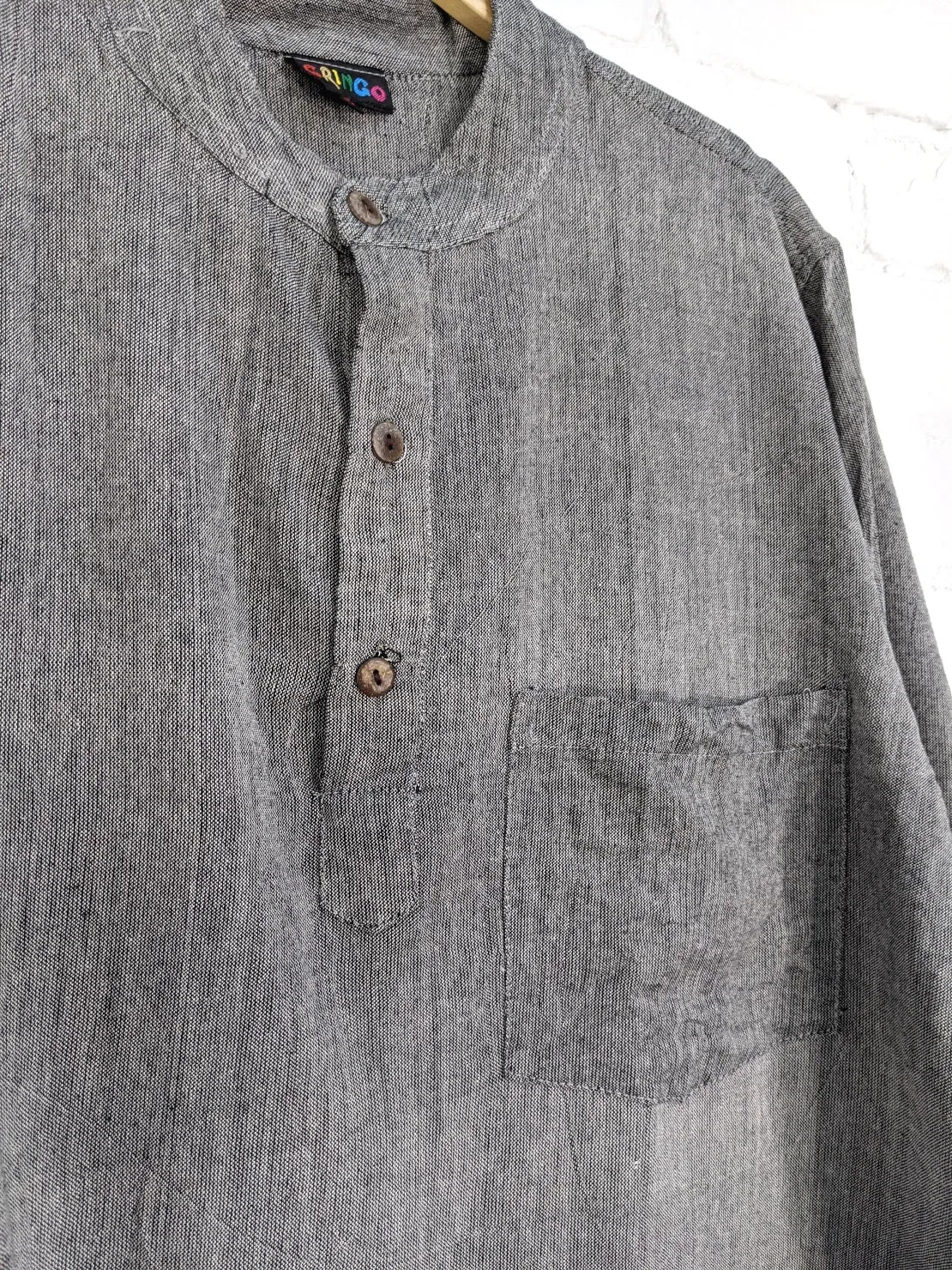 Plain Cotton Three Button Shirt