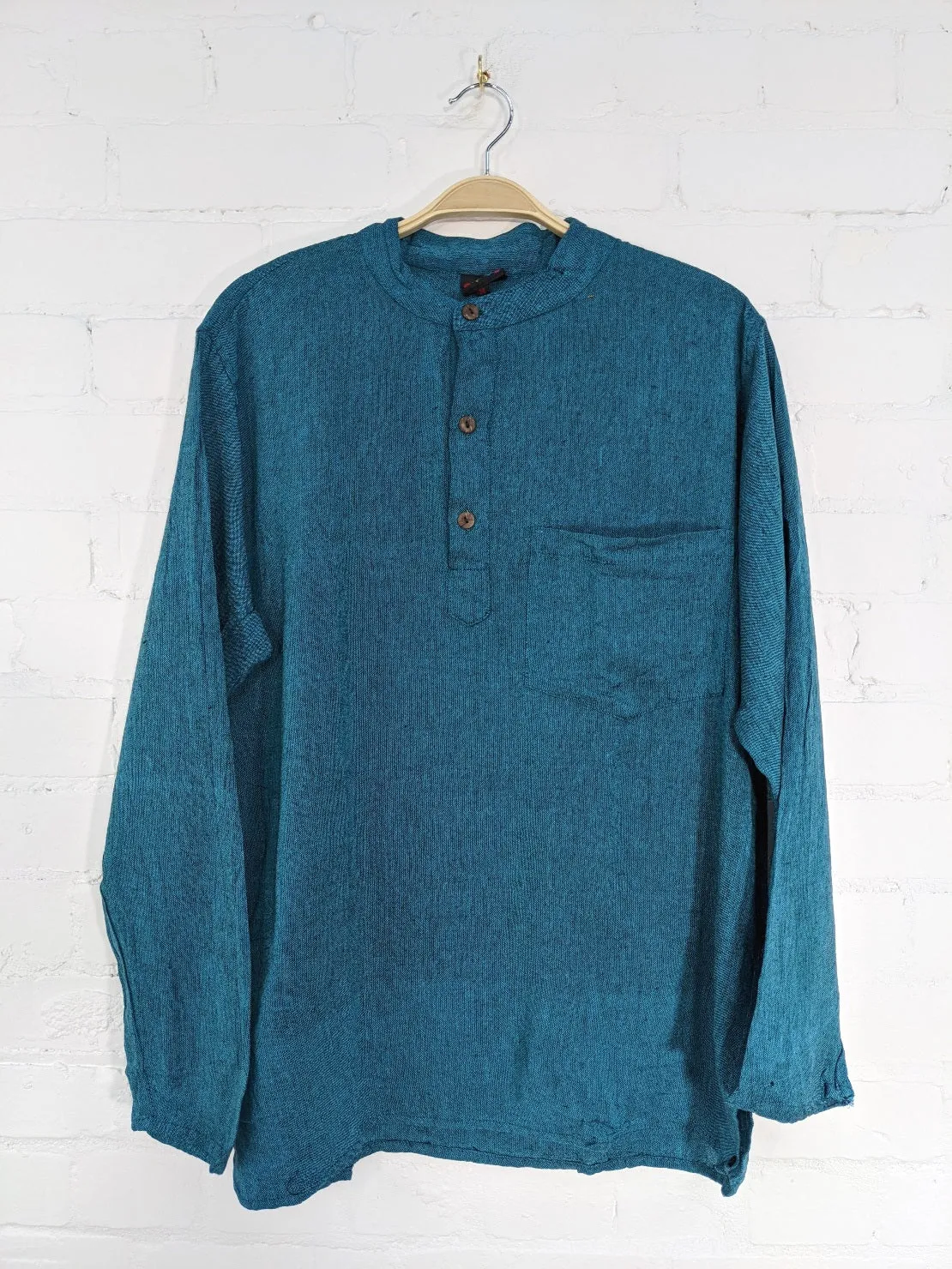 Plain Cotton Three Button Shirt