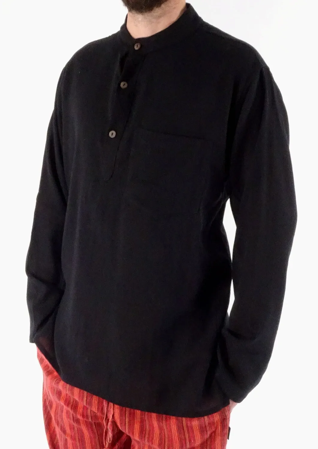 Plain Cotton Three Button Shirt