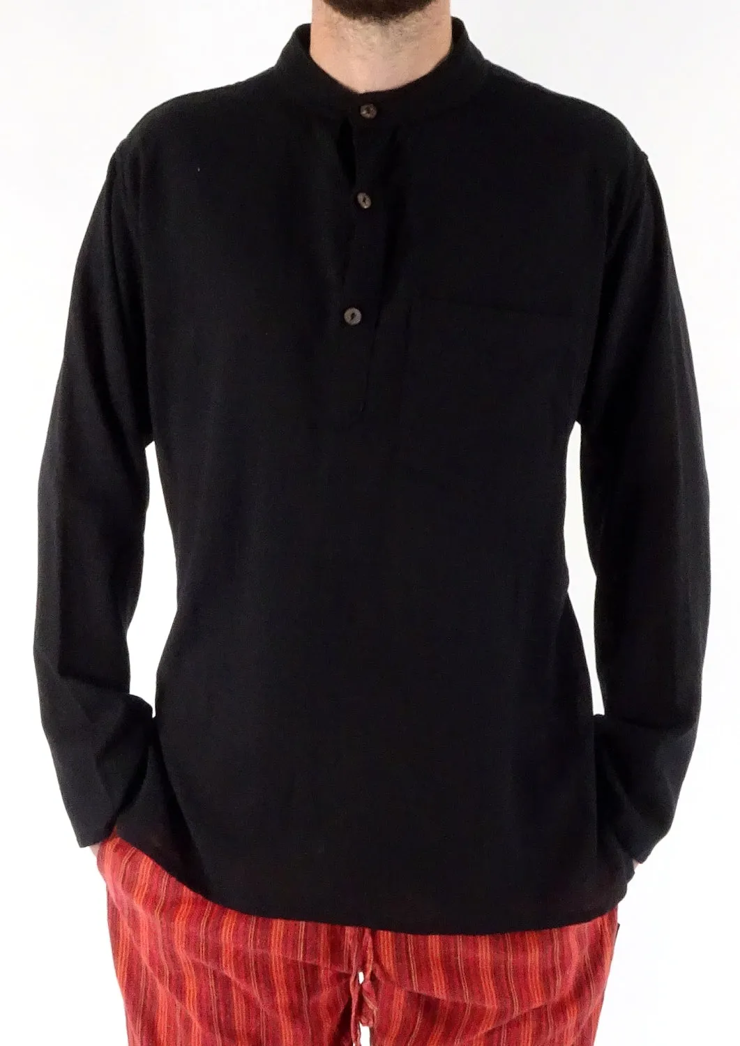 Plain Cotton Three Button Shirt