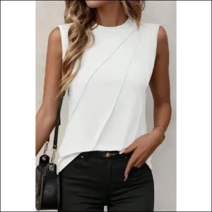 Pleated White Tank: Feel Fabulous, Arm Freedom ! Needful Things 😎