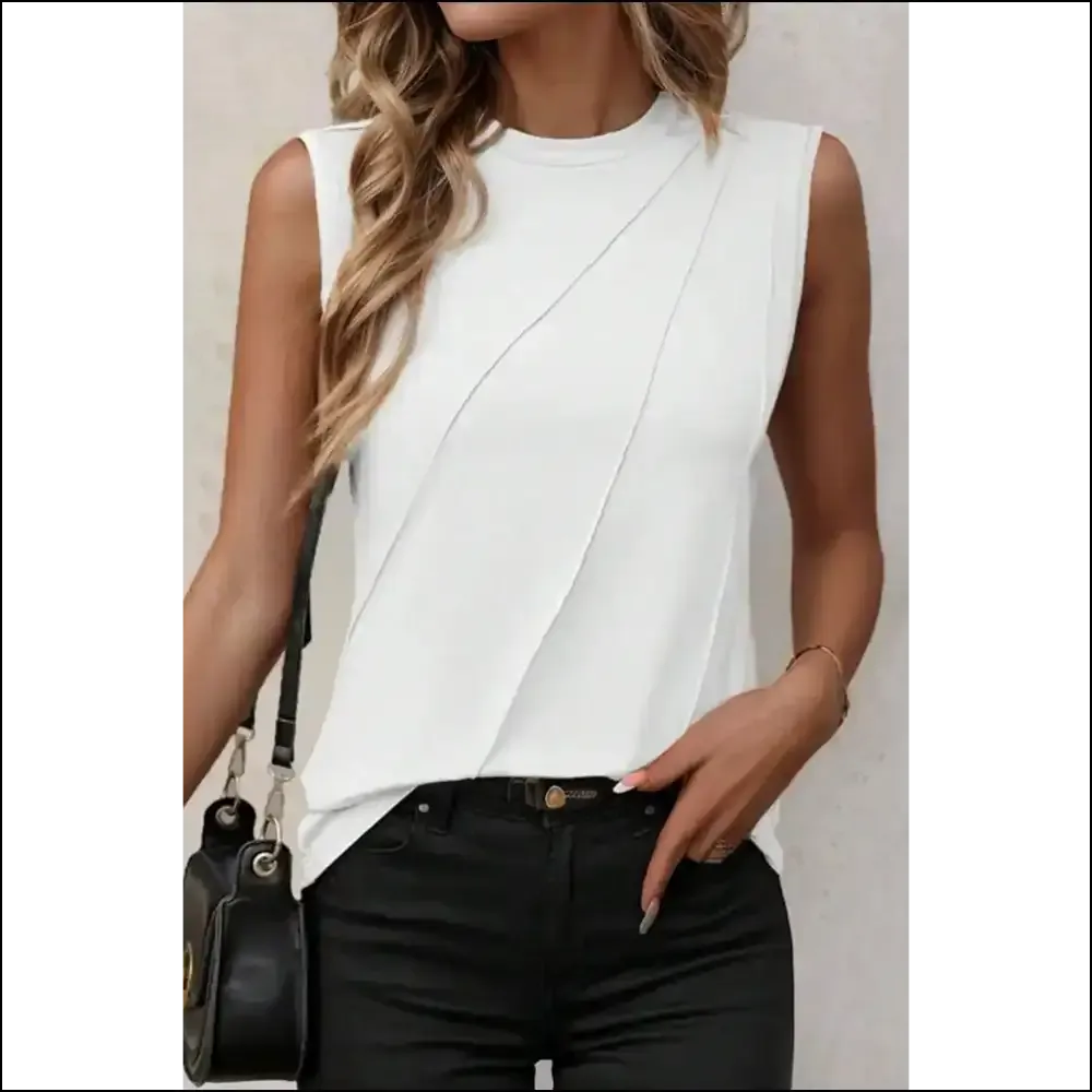 Pleated White Tank: Feel Fabulous, Arm Freedom ! Needful Things 😎
