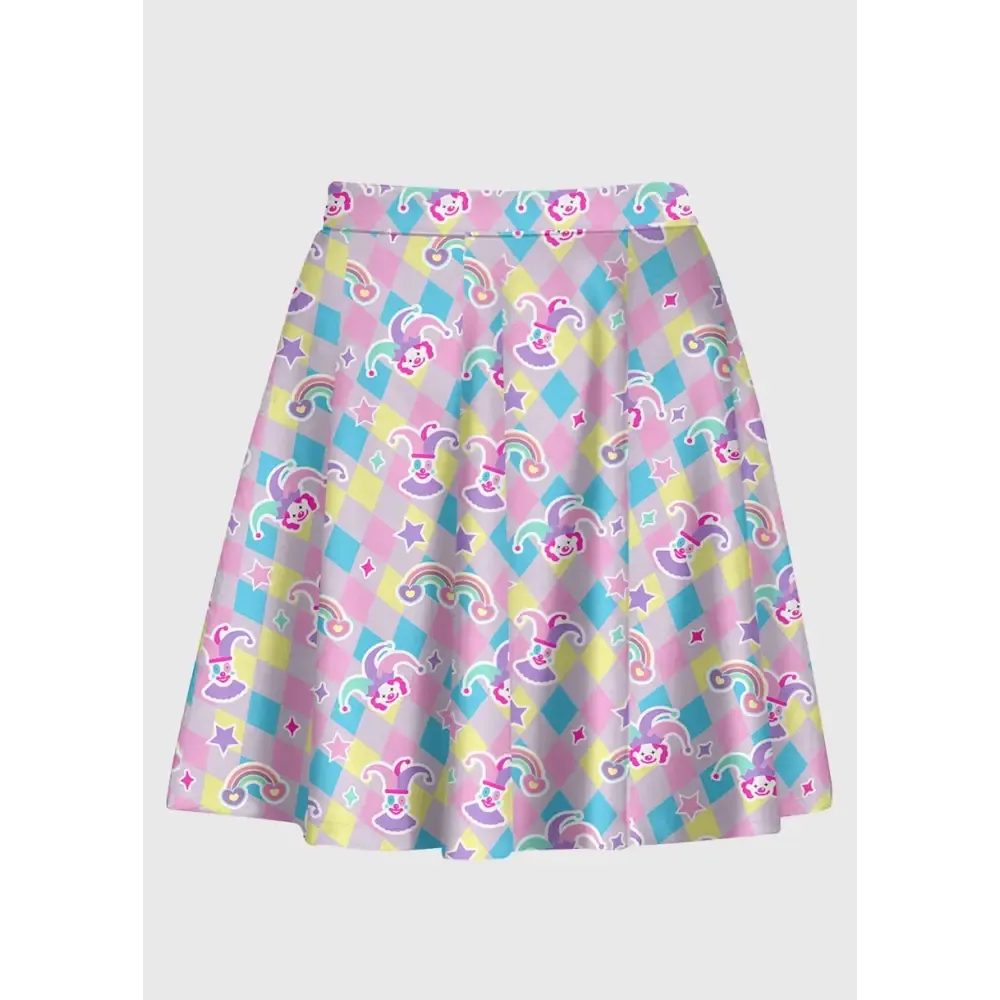 Plus Size Clown Kei Pastel Skirt with Comfortable High Waist Fit
