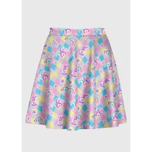 Plus Size Clown Kei Pastel Skirt with Comfortable High Waist Fit