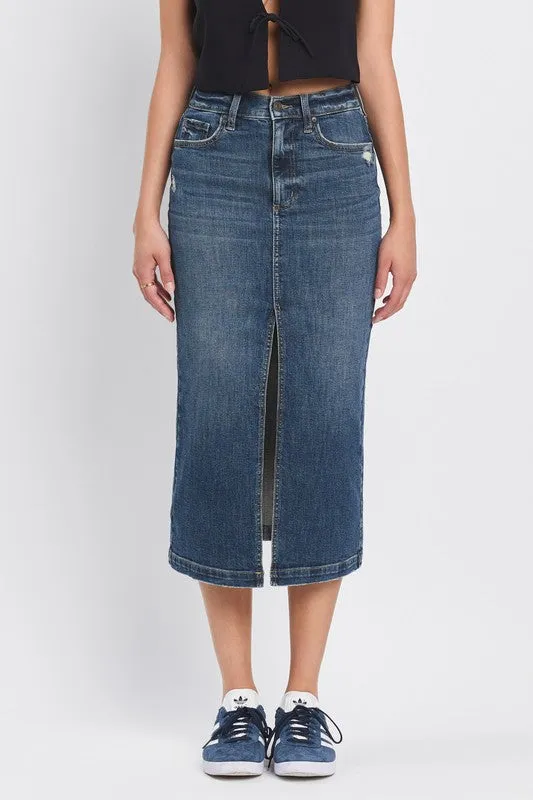 Poppy High Waist Denim Skirt