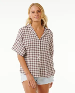 PREMIUM SURF CHECK SHIRT - EGGPLANT