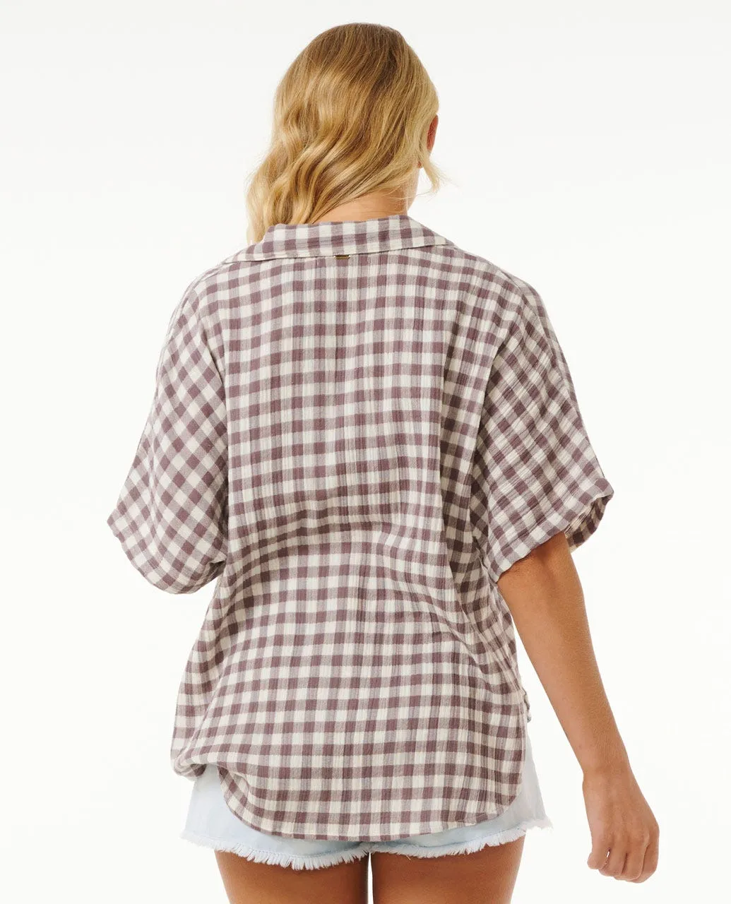 PREMIUM SURF CHECK SHIRT - EGGPLANT