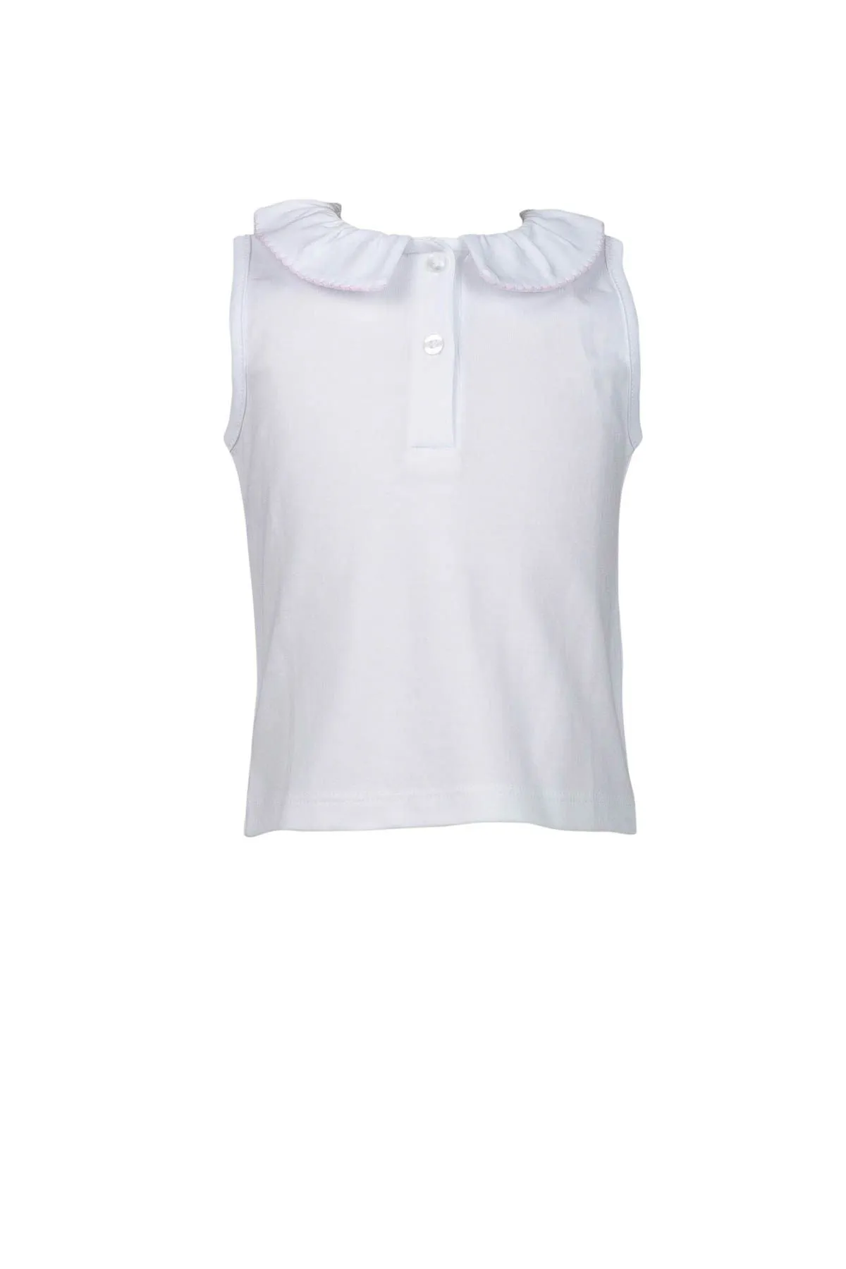 Proper Peony - Pink Trim Sleeveless Shirt