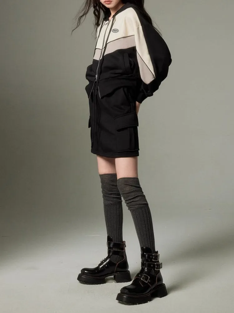 pullover sweatshirt  ＆ A-Line Skirts
