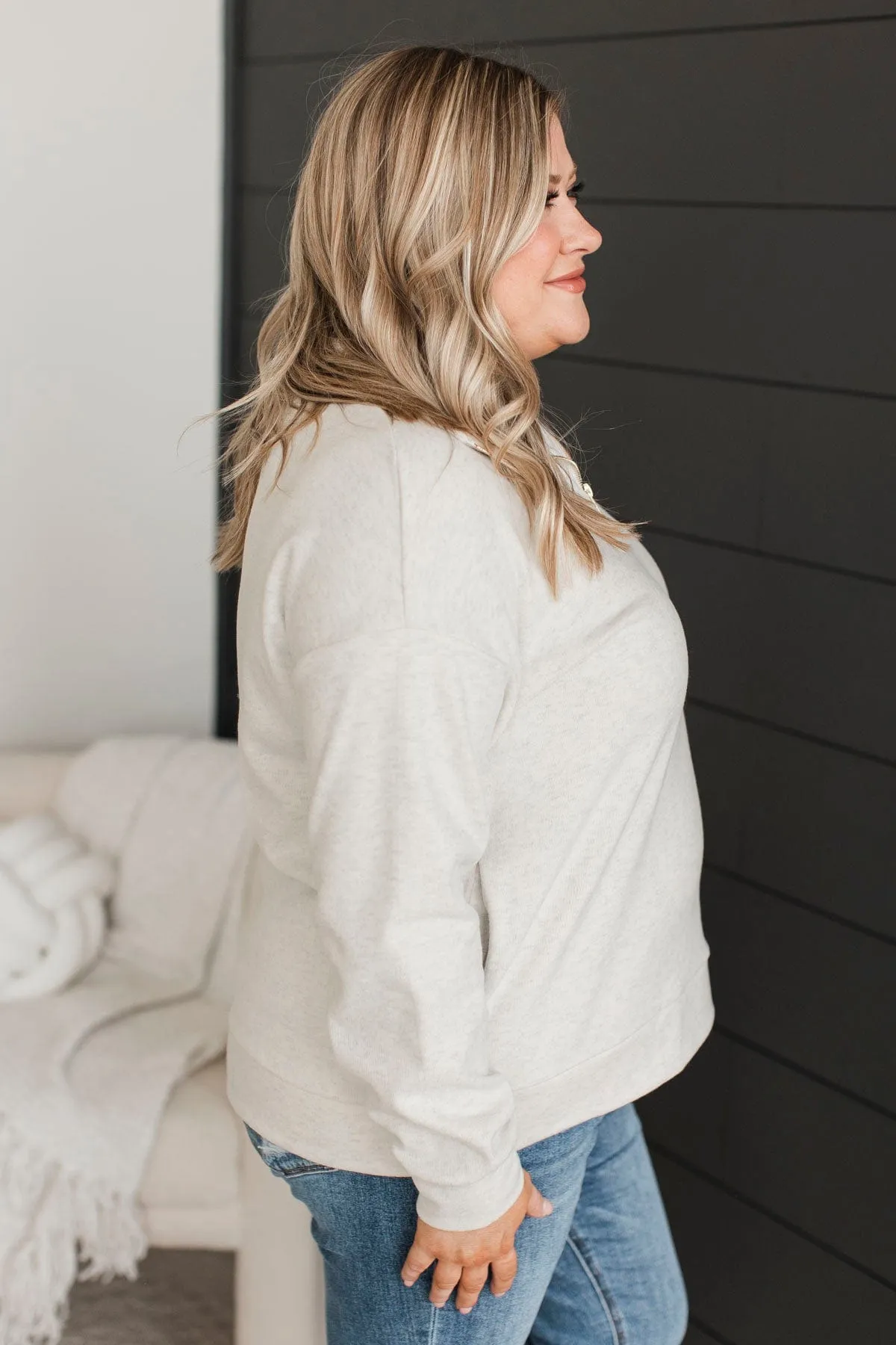 Quiet Moments Quarter Zip Pullover- Natural
