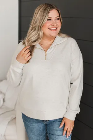 Quiet Moments Quarter Zip Pullover- Natural