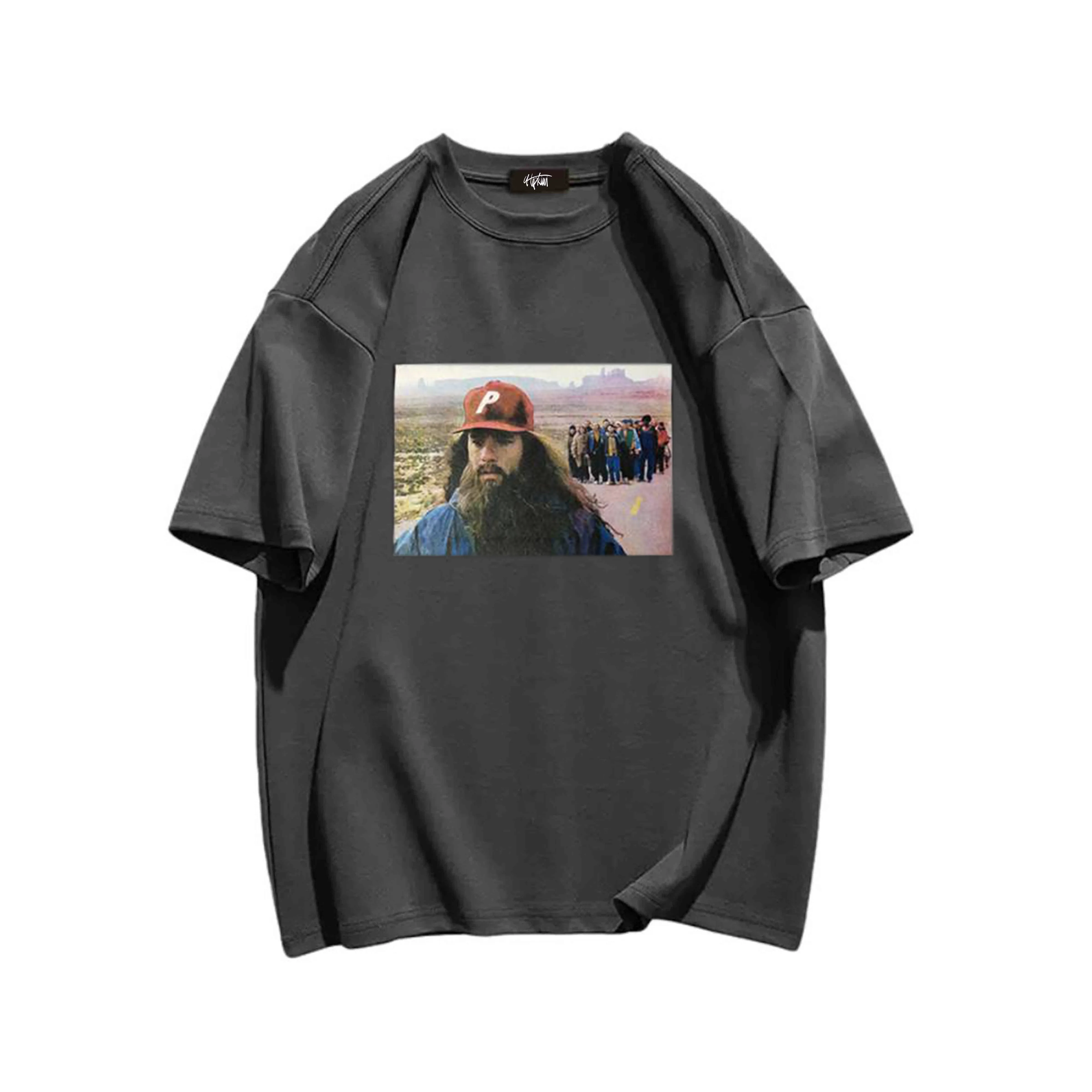 "Casual retro high street men's pattern simple" T-shirt