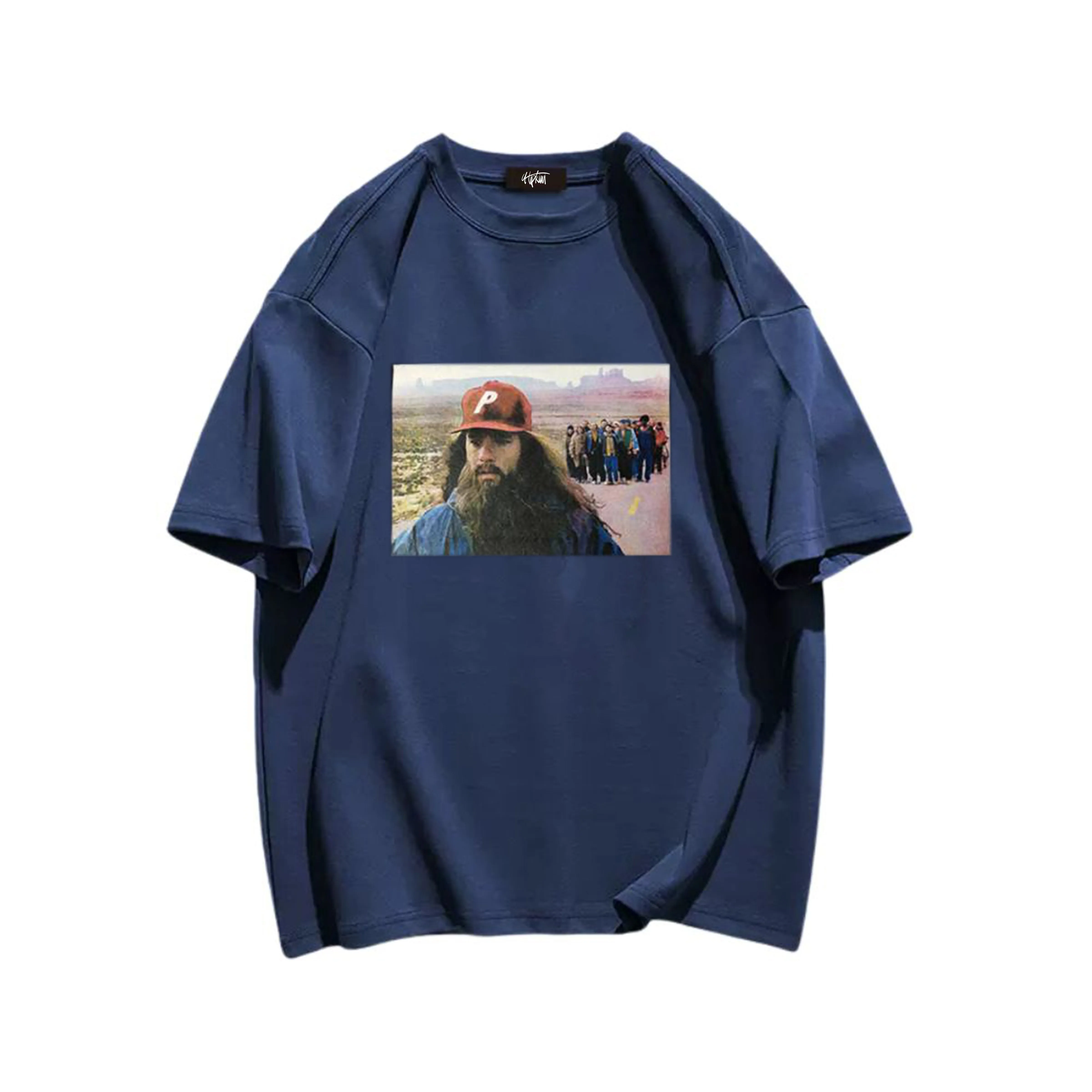 "Casual retro high street men's pattern simple" T-shirt
