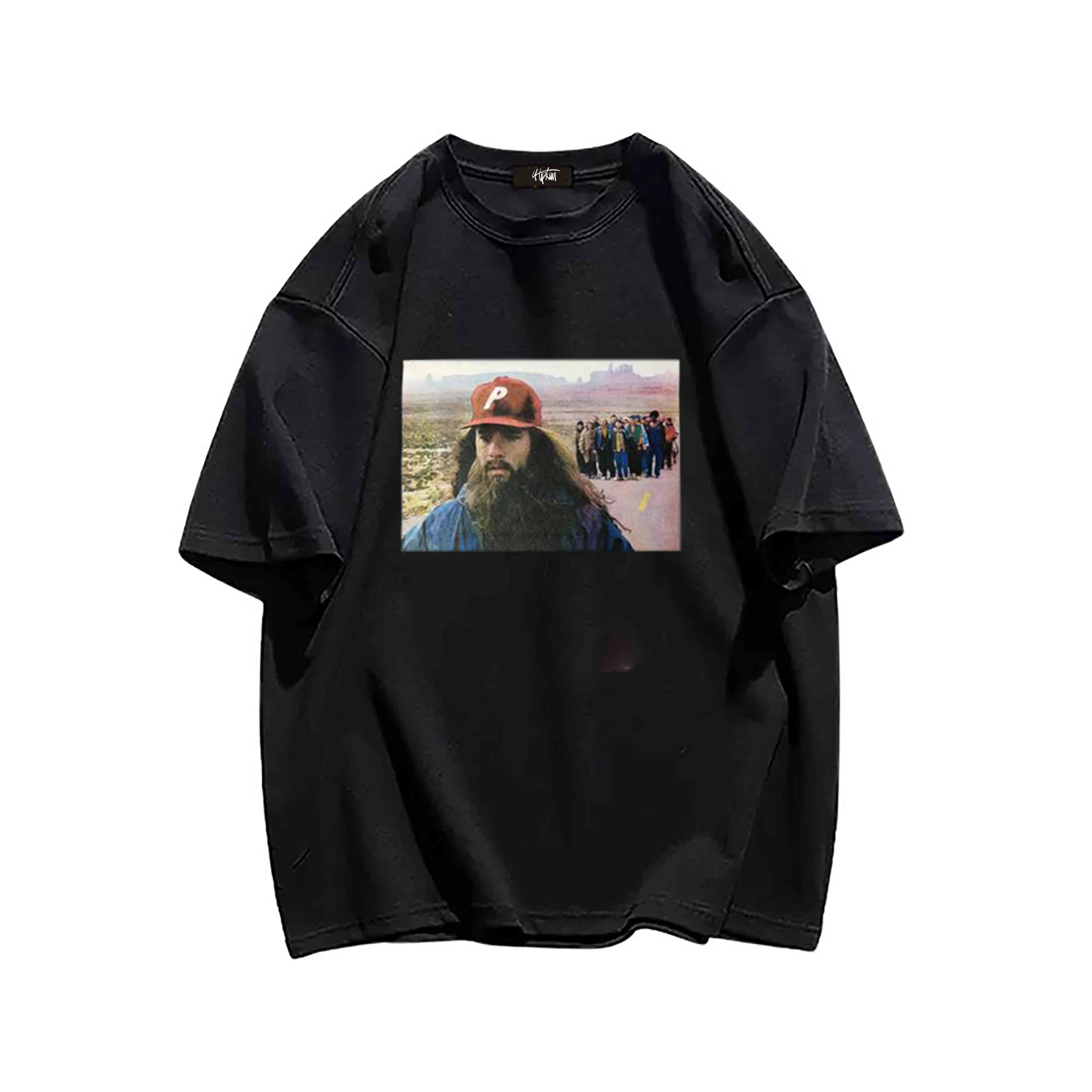 "Casual retro high street men's pattern simple" T-shirt