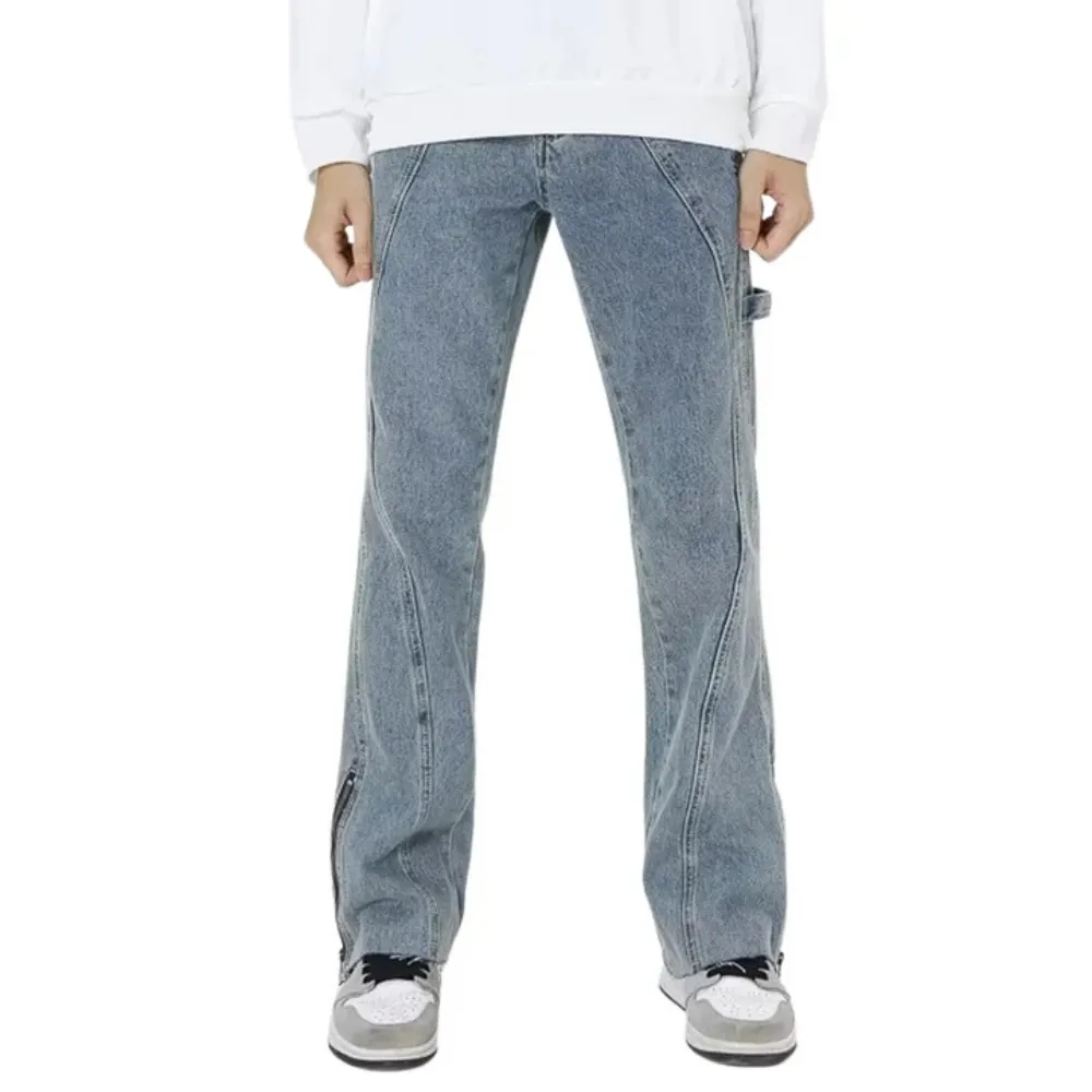 "Casual Solid Color Panel" Jeans