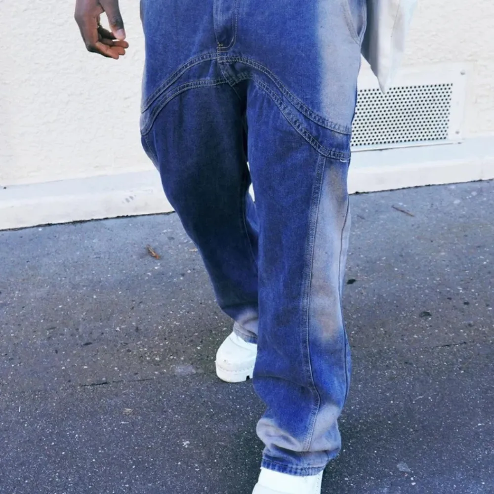 "Casual Solid Color Panel" Jeans