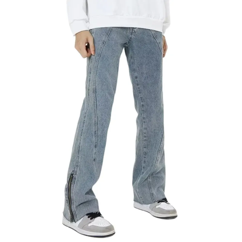 "Casual Solid Color Panel" Jeans