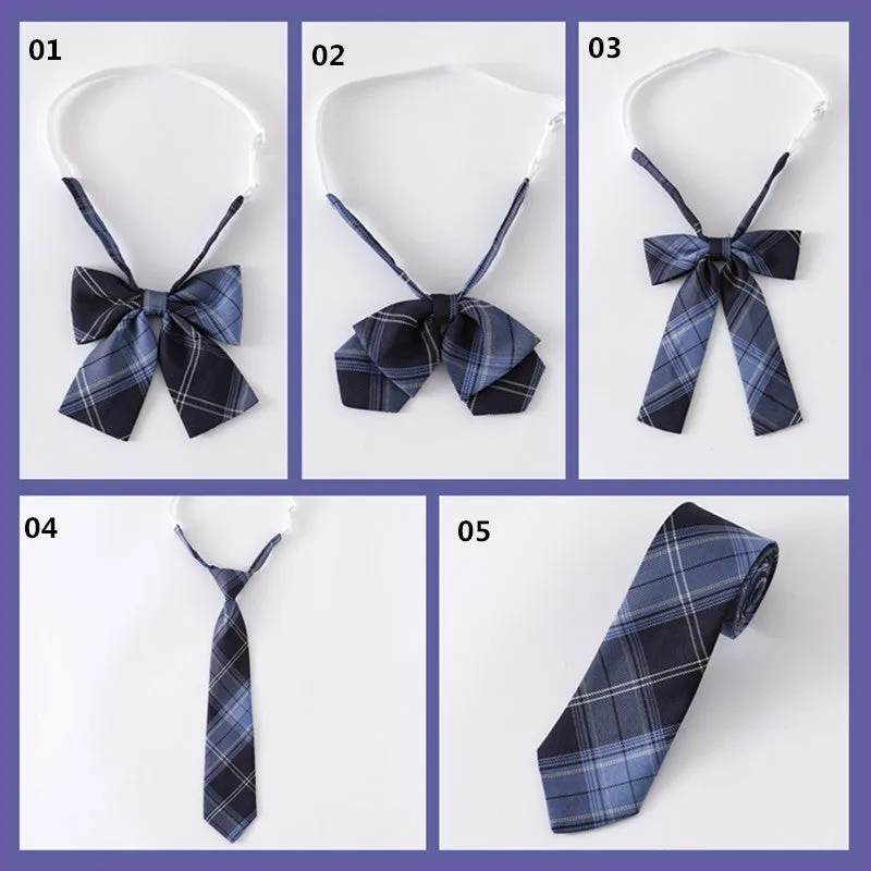 "JK DARK BLUE CHECK" TIE/SKIRT UB2369