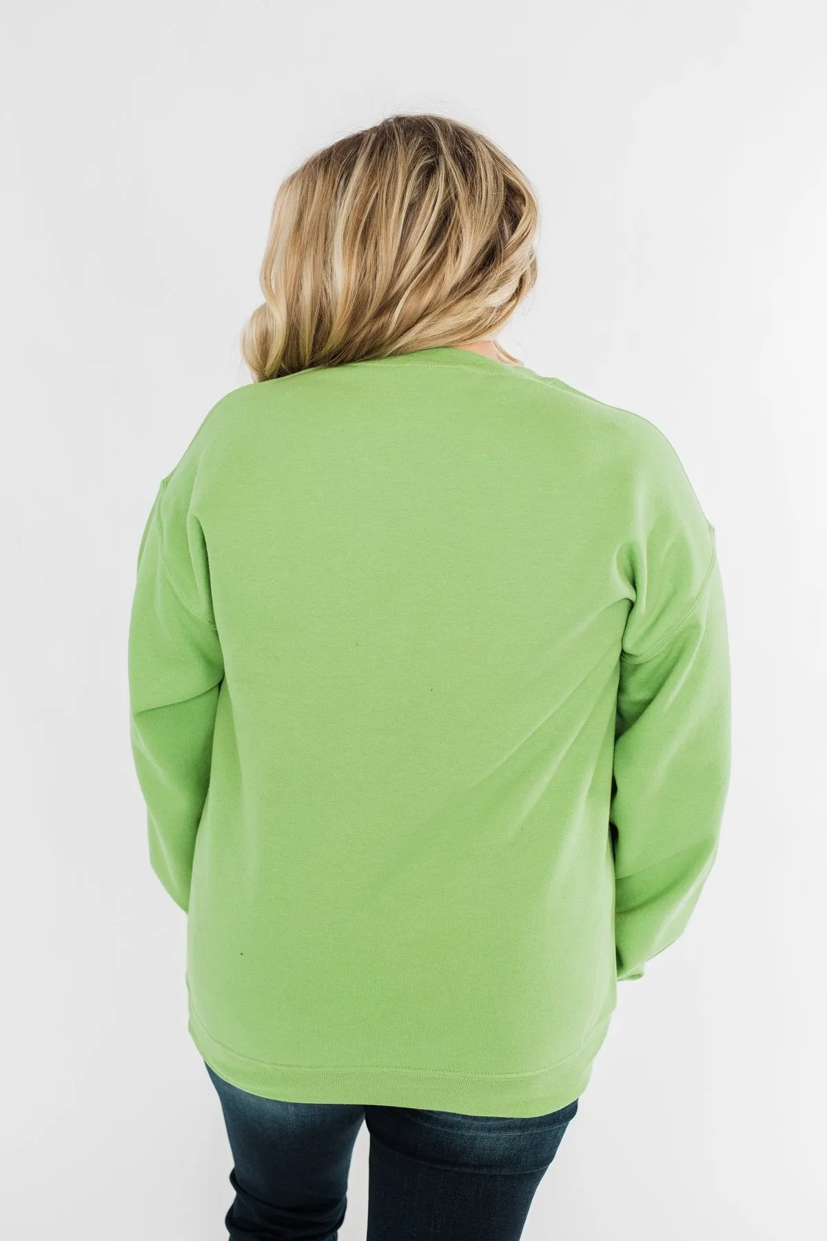 "Slightly Grinchy" Graphic Pullover- Grinch Green
