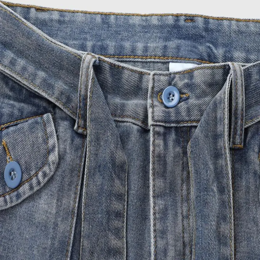 "Street Multi Pocket Solid Cargo" Jeans