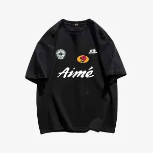 "Style trendy letter brand simple print" T-shirt