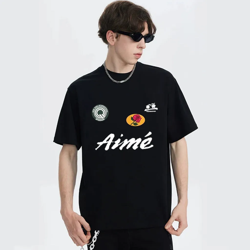 "Style trendy letter brand simple print" T-shirt