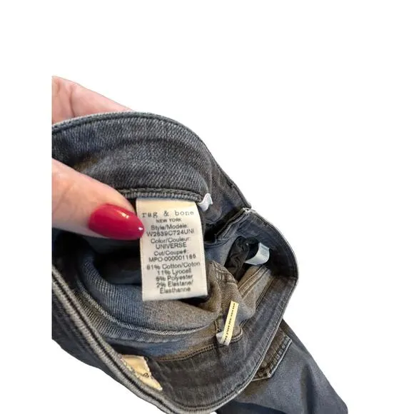 Rag and Bone Nina High-Rise Ankle Skinny Jeans in Universe - Size 32