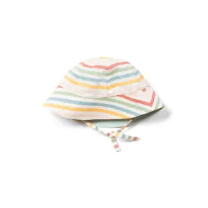 Rainbow Striped Reversible Sunhat - 1 Left Size 5-8 years