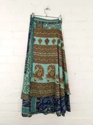 Recycled Sari Long Wrap Skirt
