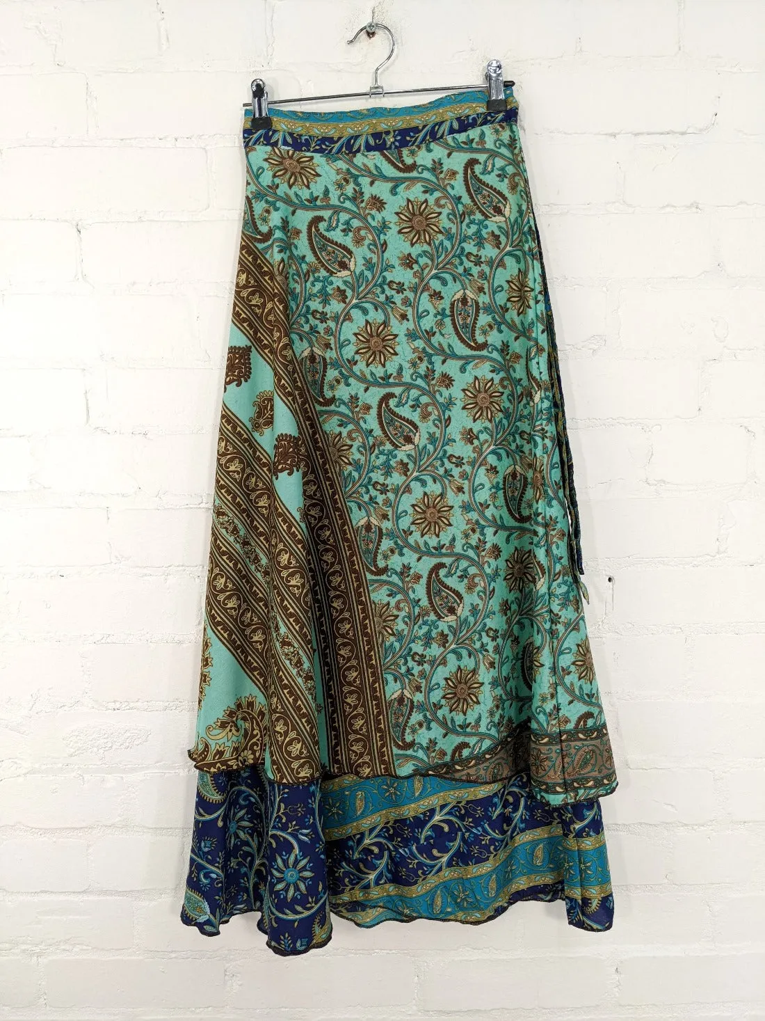 Recycled Sari Long Wrap Skirt