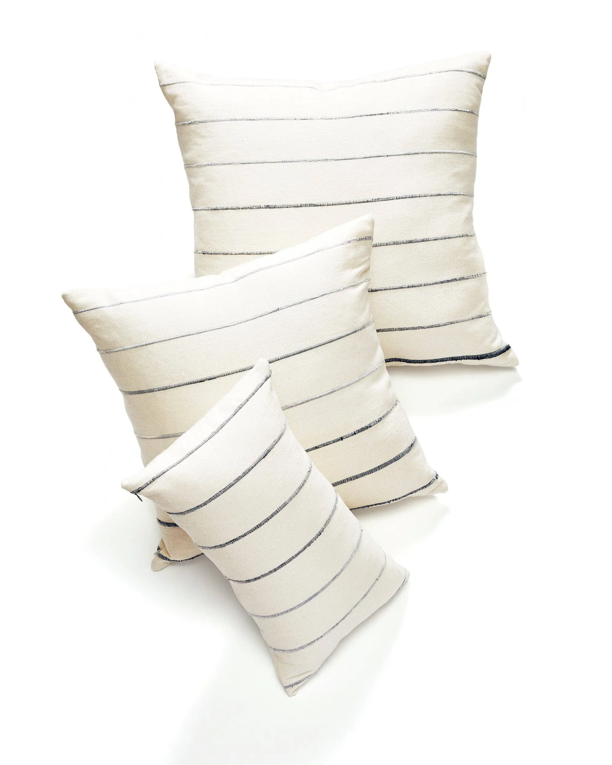 Recycled Stripe Lumbar Pillow | Grey