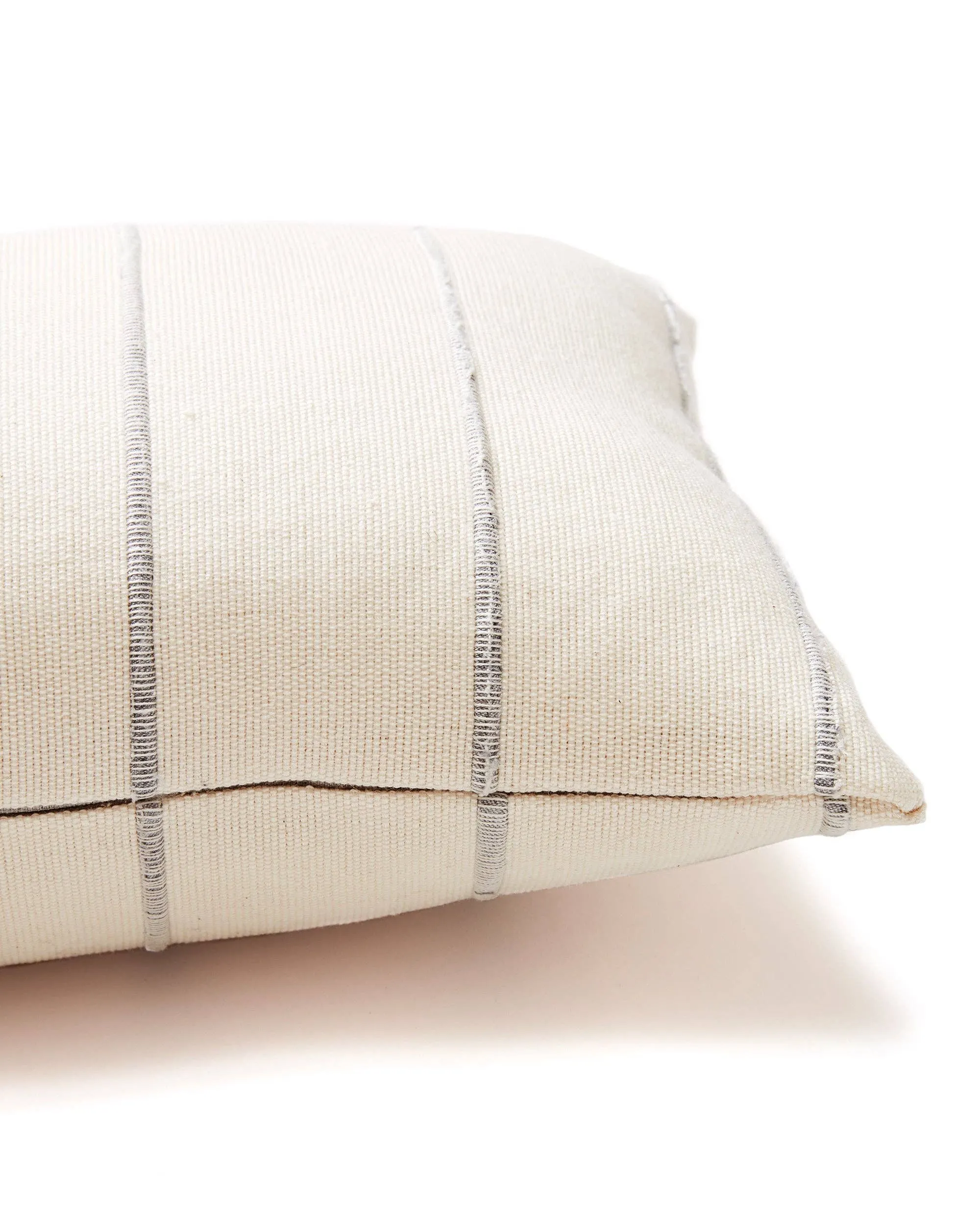 Recycled Stripe Lumbar Pillow | Grey