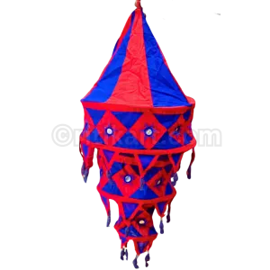 Red & Blue Pipili Lampshade Applique - 3 steps