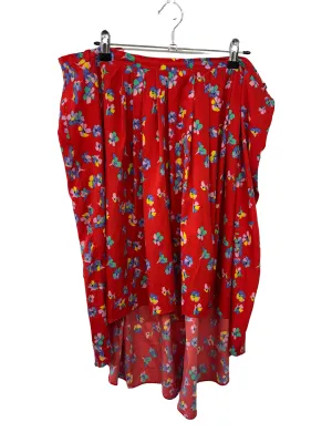 Red, Blue, Pink Floral Pattern Skirt