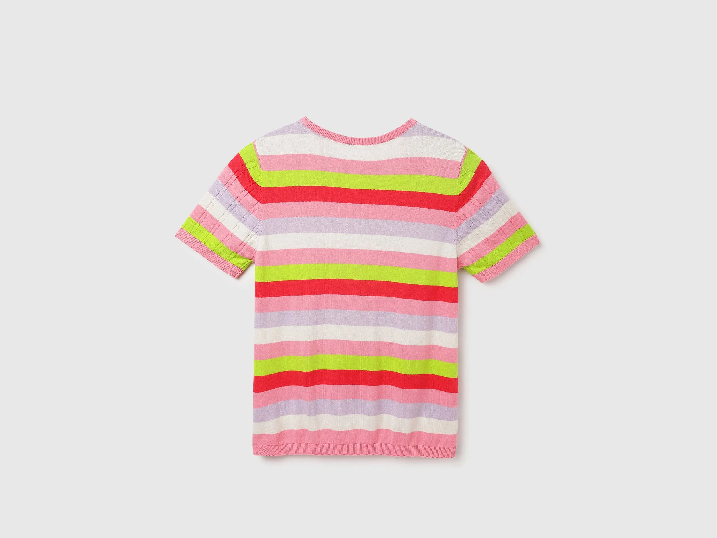 Regular Fit Round Neck Striped Tops
